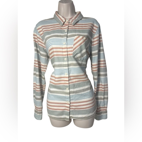 Patagonia Shirt 10 Haywood Flannel Pinyon Stripes Button Up Pocket Long Sleeve - Picture 15 of 15